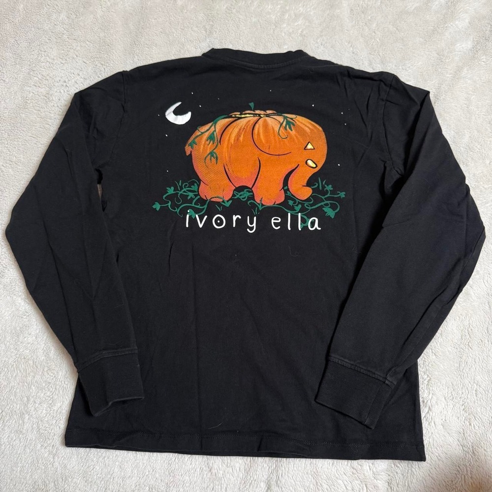 black ivory ella long sleeve pumpkin elephant pocket shirt
